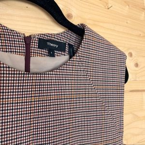 Theory Windowpane Check Power Shift Dress